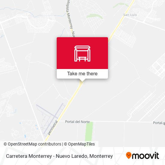 Carretera Monterrey - Nuevo Laredo map