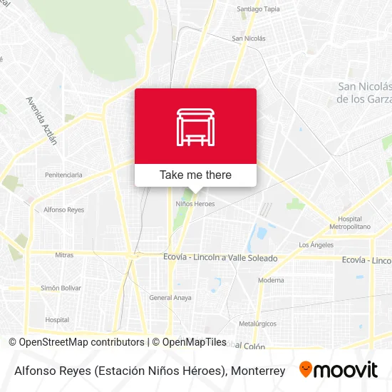 Alfonso Reyes (Estación Niños Héroes) map