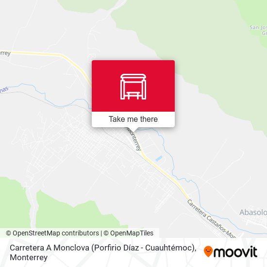 Mapa de Carretera A Monclova (Porfirio Díaz - Cuauhtémoc)
