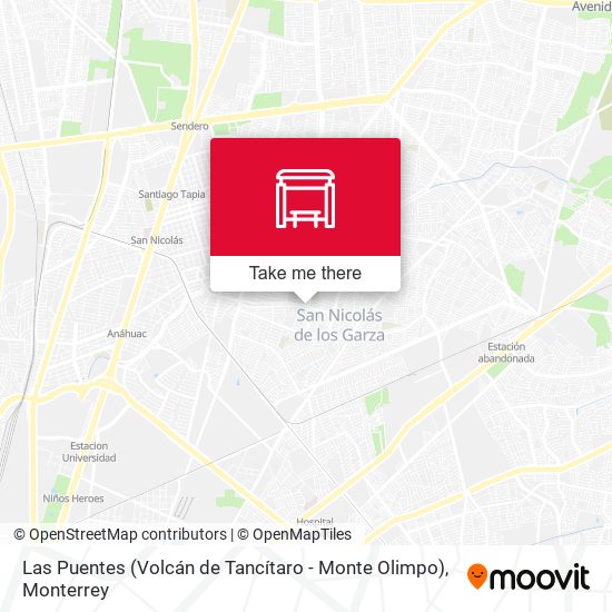 Mapa de Las Puentes (Volcán de Tancítaro - Monte Olimpo)