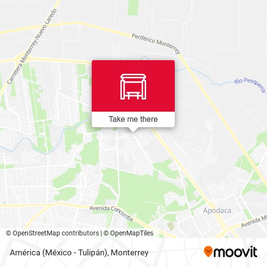 América (México - Tulipán) map