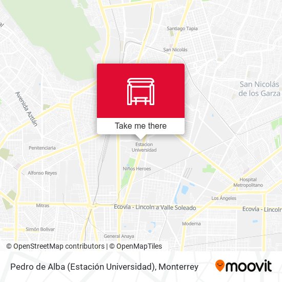Pedro de Alba (Estación Universidad) map