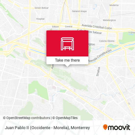Mapa de Juan Pablo II (Occidente - Morelia)