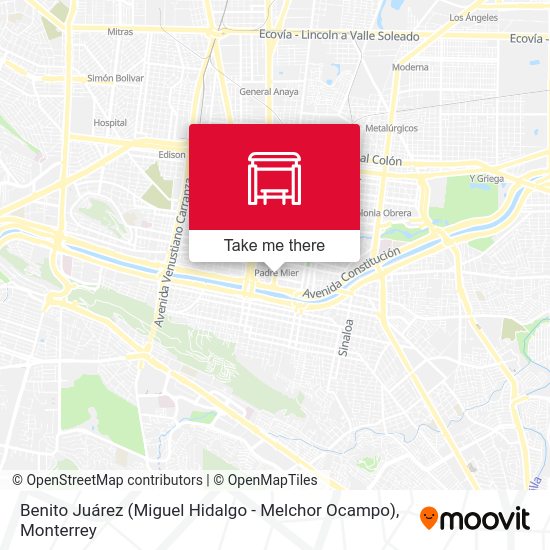 Benito Juárez (Miguel Hidalgo - Melchor Ocampo) map