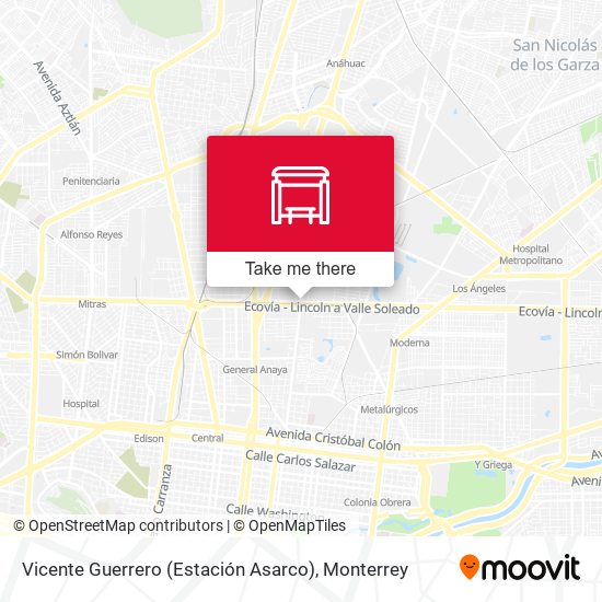 Mapa de Vicente Guerrero (Estación Asarco)