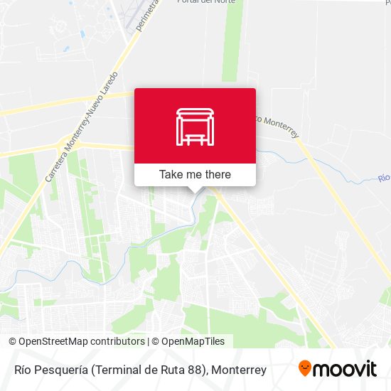 Mapa de Río Pesquería (Terminal de Ruta 88)
