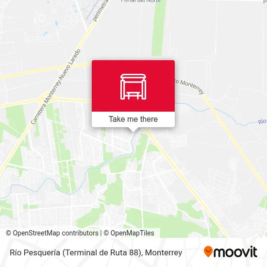 Río Pesquería (Terminal de Ruta 88) map