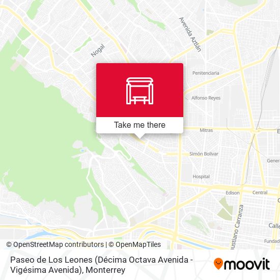 Paseo de Los Leones (Décima Octava Avenida - Vigésima Avenida) map