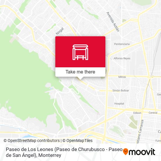 Paseo de Los Leones (Paseo de Churubusco - Paseo de San Ángel) map