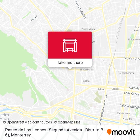 Mapa de Paseo de Los Leones (Segunda Avenida - Distrito B-6)