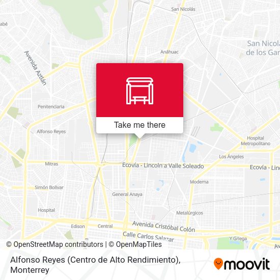 Alfonso Reyes (Centro de Alto Rendimiento) map