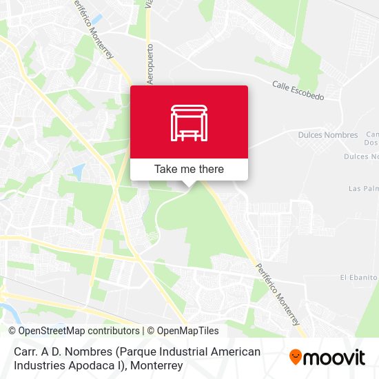 Carr. A D. Nombres (Parque Industrial American Industries Apodaca I) map