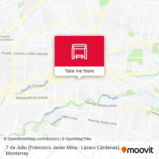 Mapa de 7 de Julio (Francisco Javier Mina - Lázaro Cárdenas)