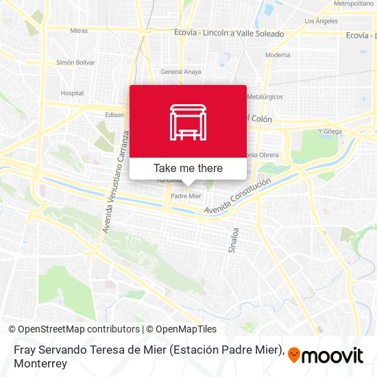 Mapa de Fray Servando Teresa de Mier (Estación Padre Mier)