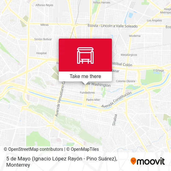 Mapa de 5 de Mayo (Ignacio López Rayón - Pino Suárez)