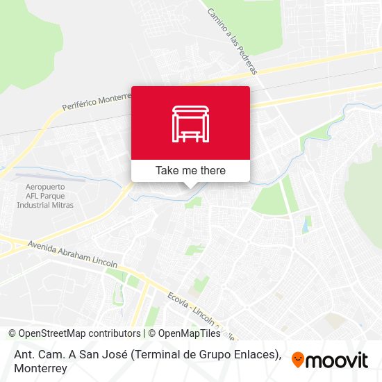 Ant. Cam. A San José (Terminal de Grupo Enlaces) map
