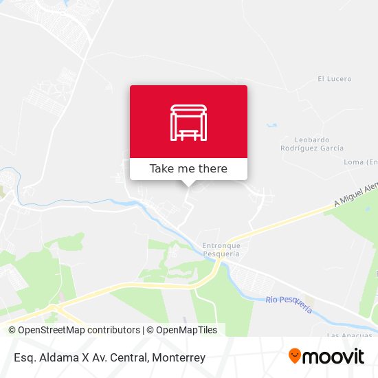 Esq. Aldama X Av. Central map