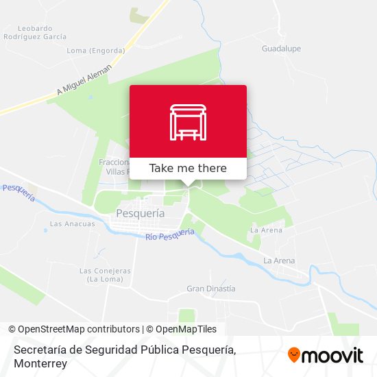 Mapa de Secretaría de Seguridad Pública Pesquería