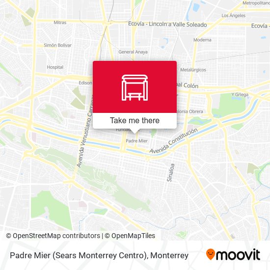 Padre Mier (Sears Monterrey Centro) map