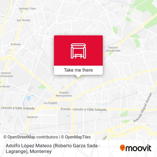 Adolfo López Mateos (Roberto Garza Sada - Lagrange) map