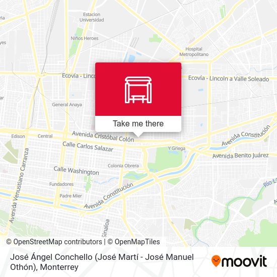 José Ángel Conchello (José Martí - José Manuel Othón) map