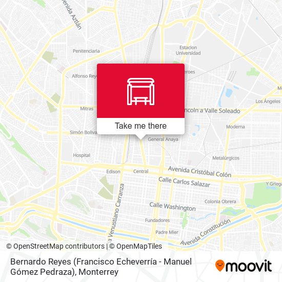 Bernardo Reyes (Francisco Echeverría - Manuel Gómez Pedraza) map