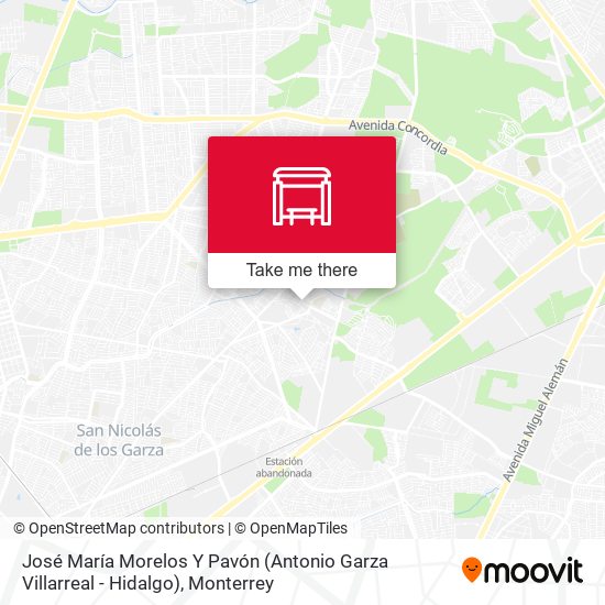 José María Morelos Y Pavón (Antonio Garza Villarreal - Hidalgo) map