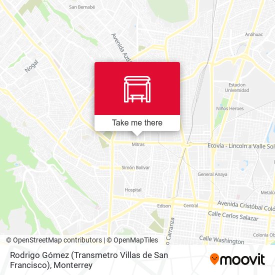 Rodrigo Gómez (Transmetro Villas de San Francisco) map