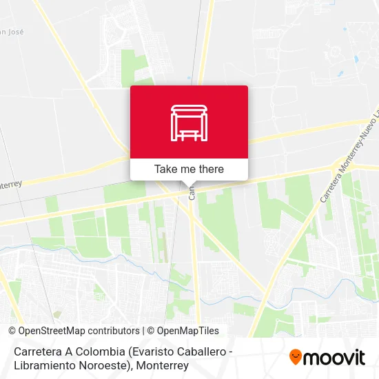 Mapa de Carretera A Colombia (Evaristo Caballero - Libramiento Noroeste)