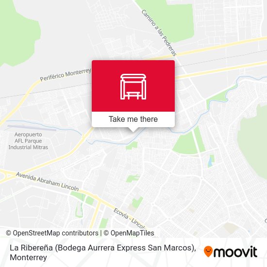 Mapa de La Ribereña (Bodega Aurrera Express San Marcos)
