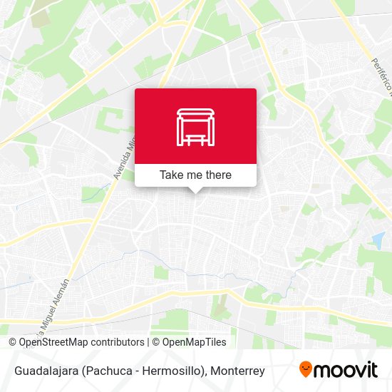 Guadalajara (Pachuca - Hermosillo) map