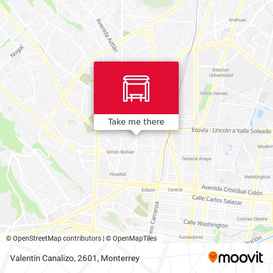 Valentín Canalizo, 2601 map