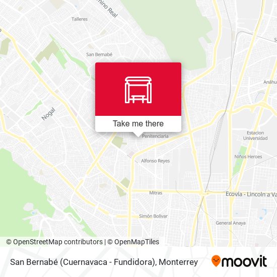 Mapa de San Bernabé (Cuernavaca - Fundidora)