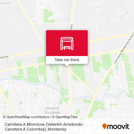 Mapa de Carretera A Monclova (Valentín Arredondo - Carretera A Colombia)