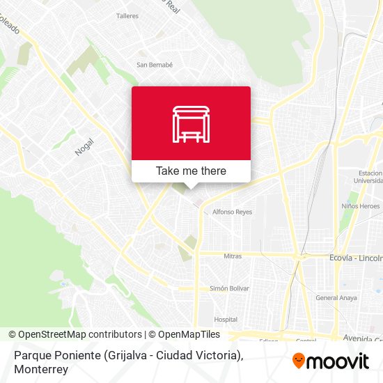 Parque Poniente (Grijalva - Ciudad Victoria) map