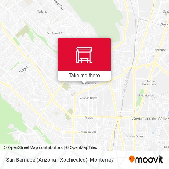 San Bernabé (Arizona - Xochicalco) map