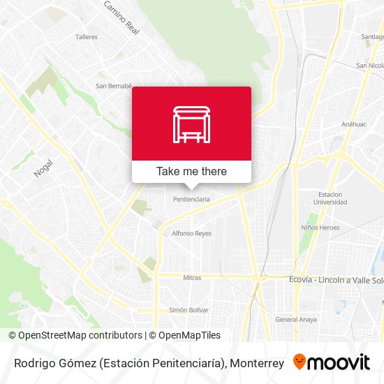 Mapa de Rodrigo Gómez (Estación Penitenciaría)