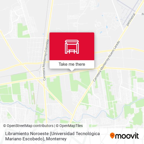 Mapa de Libramiento Noroeste (Universidad Tecnológica Mariano Escobedo)