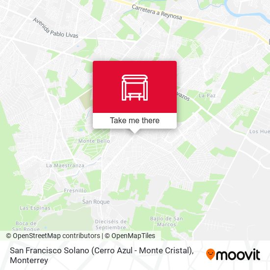 Mapa de San Francisco Solano (Cerro Azul - Monte Cristal)
