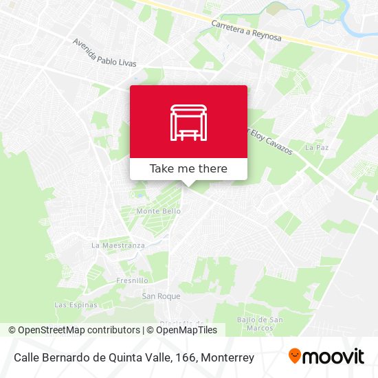 Mapa de Calle Bernardo de Quinta Valle, 166