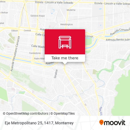 Mapa de Eje Metropolitano 25, 1417