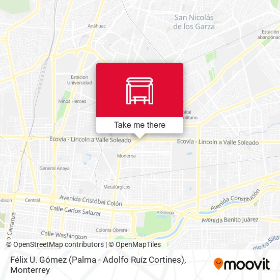 Félix U. Gómez (Palma - Adolfo Ruíz Cortines) map