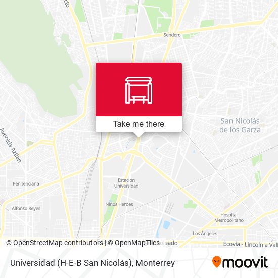 Mapa de Universidad (H-E-B San Nicolás)
