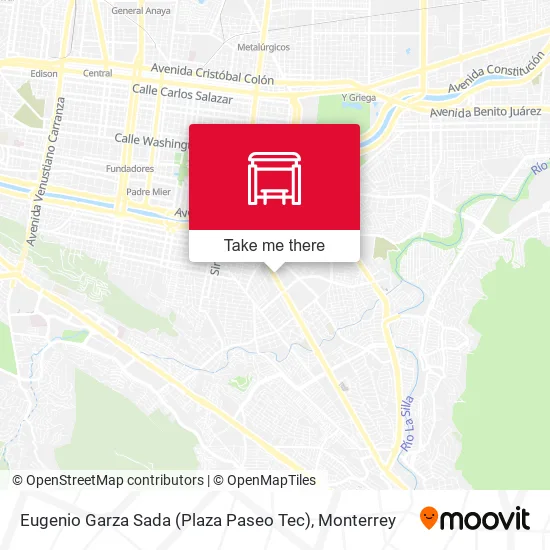 Mapa de Eugenio Garza Sada (Plaza Paseo Tec)