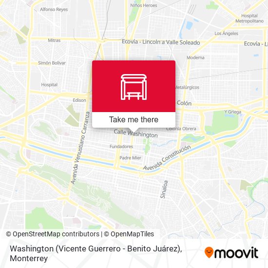 Washington (Vicente Guerrero - Benito Juárez) map