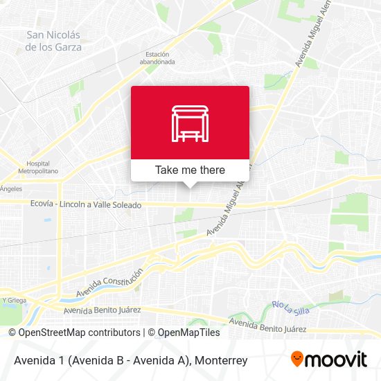 Avenida 1 (Avenida B - Avenida A) map