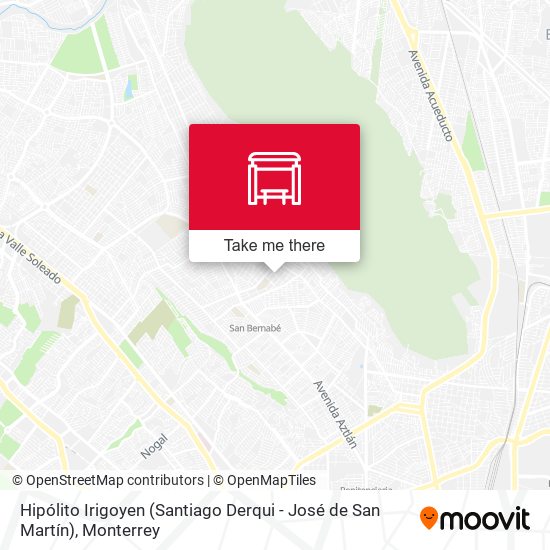 Hipólito Irigoyen (Santiago Derqui - José de San Martín) map
