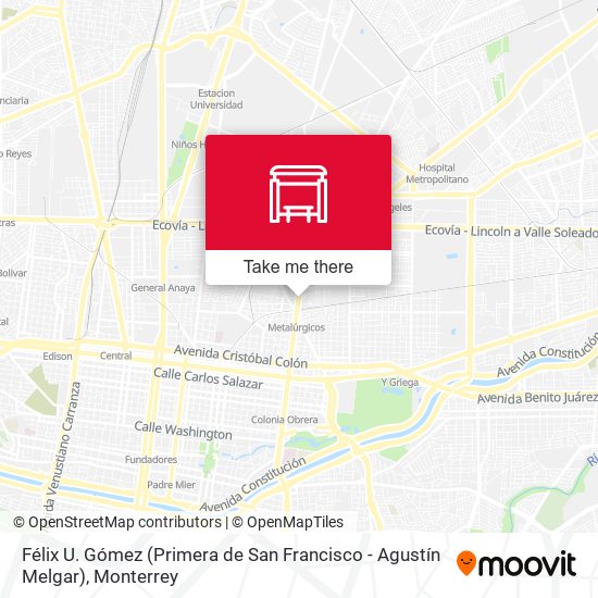 Félix U. Gómez (Primera de San Francisco - Agustín Melgar) map