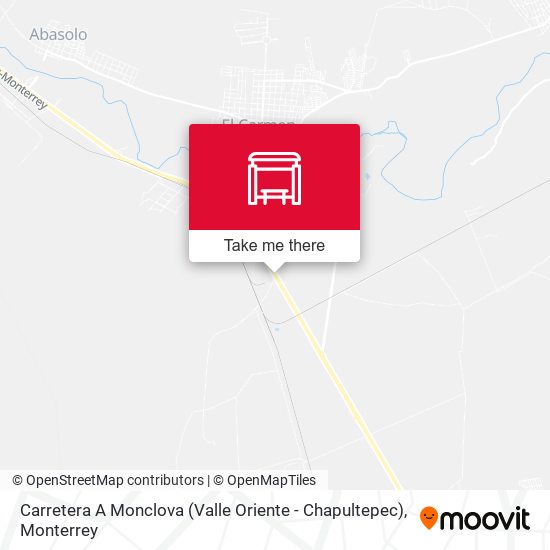Mapa de Carretera A Monclova (Valle Oriente - Chapultepec)