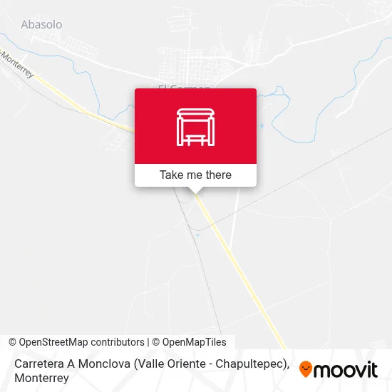 Carretera A Monclova (Valle Oriente - Chapultepec) map